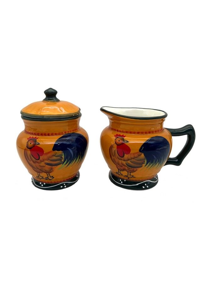 Rooster Creamer And Sugar Bowl Set
