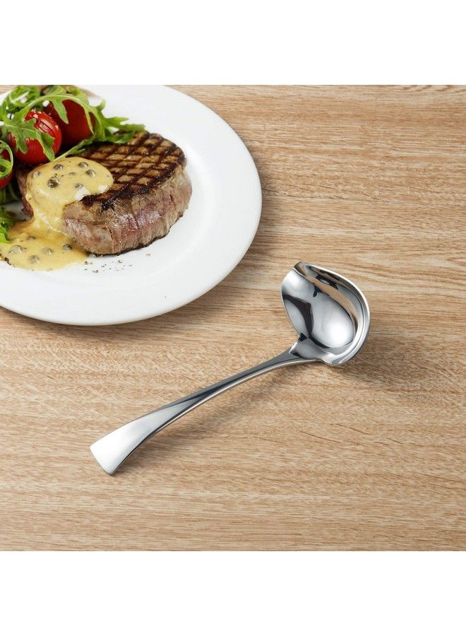 Small Sauce Ladle With Pouring Spout 18/10 Stainless Steel Sauce Drizzle Spoon 7Inch
