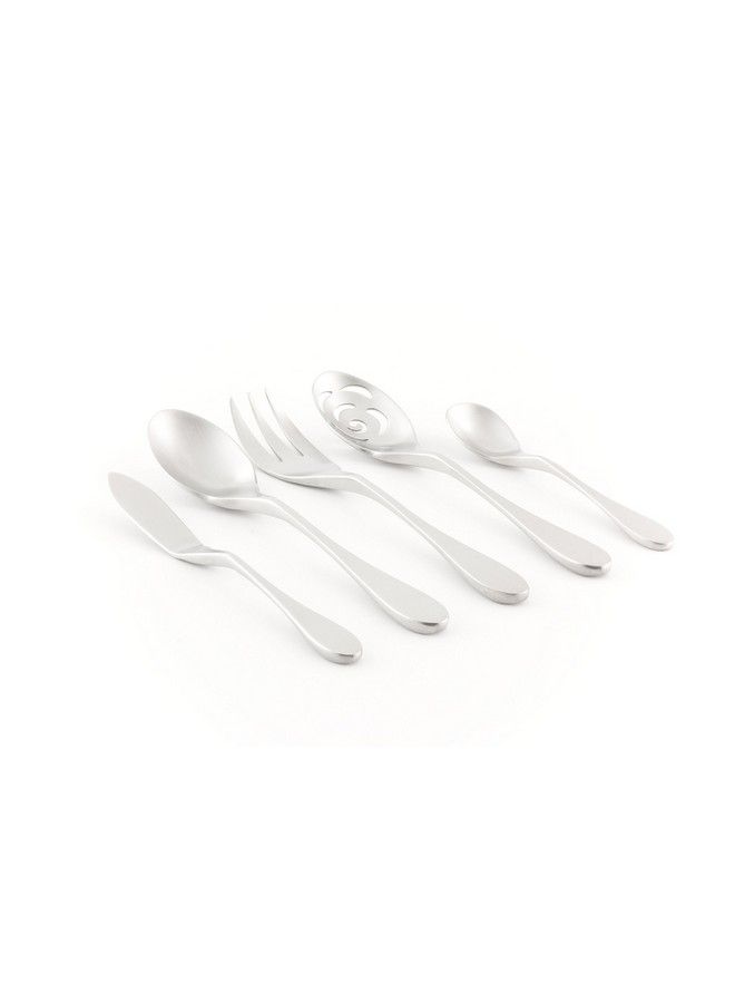 5 Piece Matte Serving Set 18/10 Stainless Steel