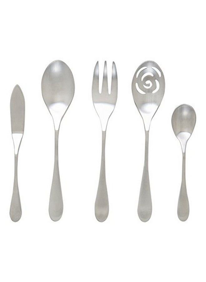 5 Piece Matte Serving Set 18/10 Stainless Steel