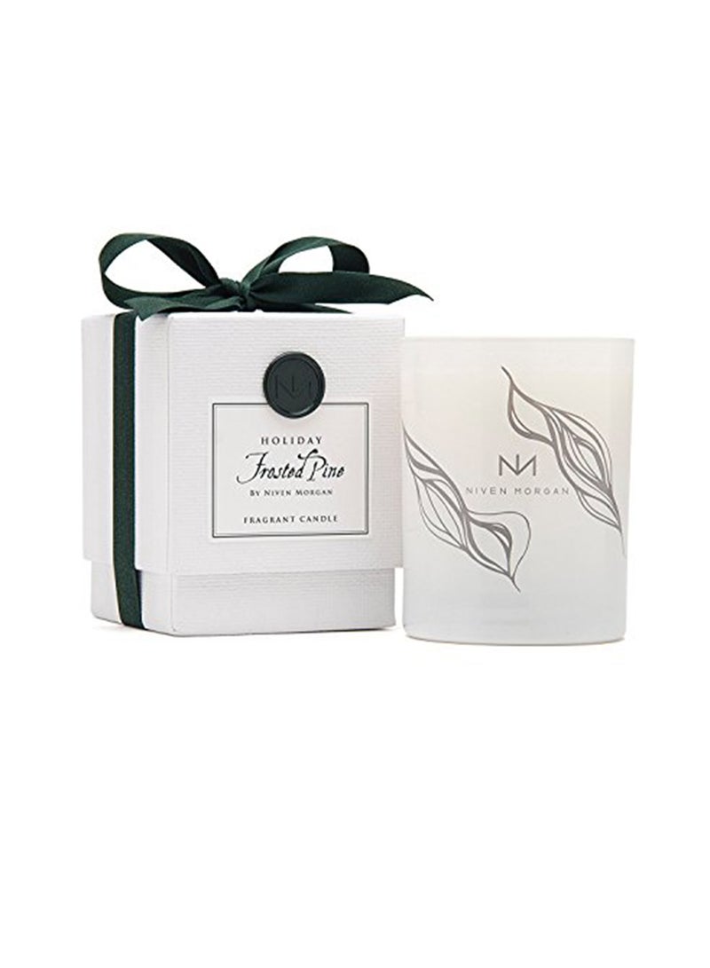 Frosted Pine Scented Candle White 8.5x5.5x5.4inch