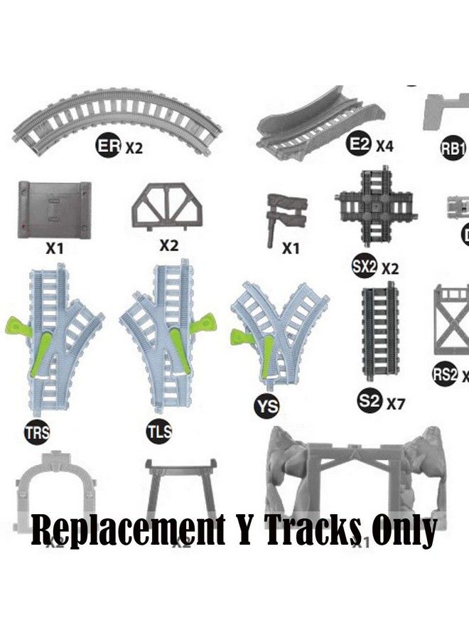 Replacement Parts For Thomas The Train Gbn45 ~ Thomas & Friends Trackmaster Percy 6 In 1 Set ~ Replacement Y Tracks ~ 2 Trs Tracks, 2 Tls Tracks And 2 Ys Tracks ~ Blue And Green