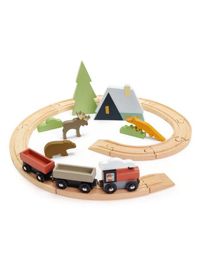 Treetops Train Set Beautiful Wooden Toy Train Set Kids Intelligent And Imaginative Play Skills For Age 3+