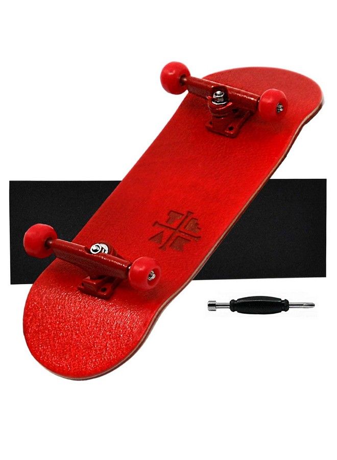 Prolific Complete Fingerboard Pro Board Shape And Size, Bearing Wheels, And Trucks 32Mm X 97Mm Handmade Wooden Board Red Rover Edition
