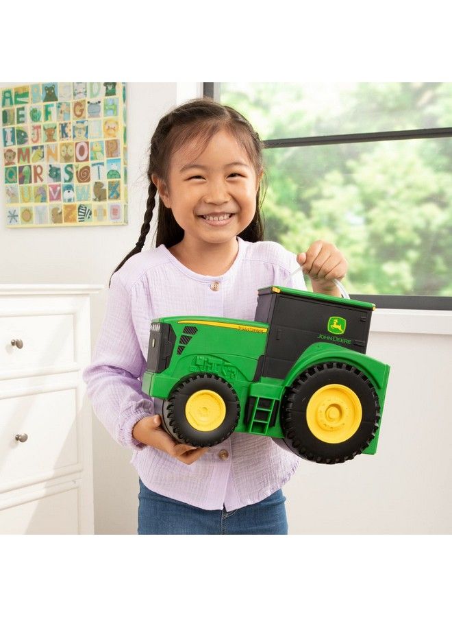 Deere Durable Vehicle Toy Set For Kids With Tractor Shaped Portable Carry Case