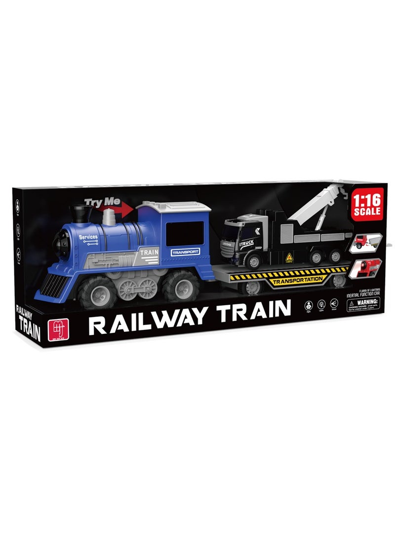 1:16 Scale Light & Music Railway Train – Flurry of Lighting Inertial Function – Blue Color