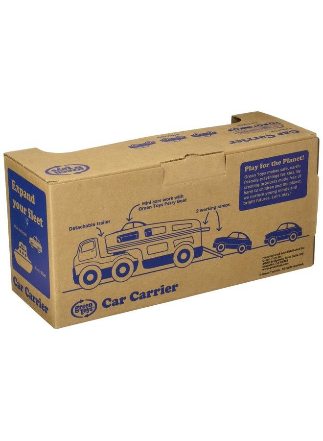 Car Carrier, Blue Cb Pretend Play, Motor Skills, Kids Toy Vehicles. No Bpa, Phthalates, Pvc. Dishwasher Safe, Recycled Plastic, Made In Usa.