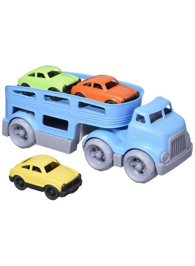 Car Carrier, Blue Cb Pretend Play, Motor Skills, Kids Toy Vehicles. No Bpa, Phthalates, Pvc. Dishwasher Safe, Recycled Plastic, Made In Usa.