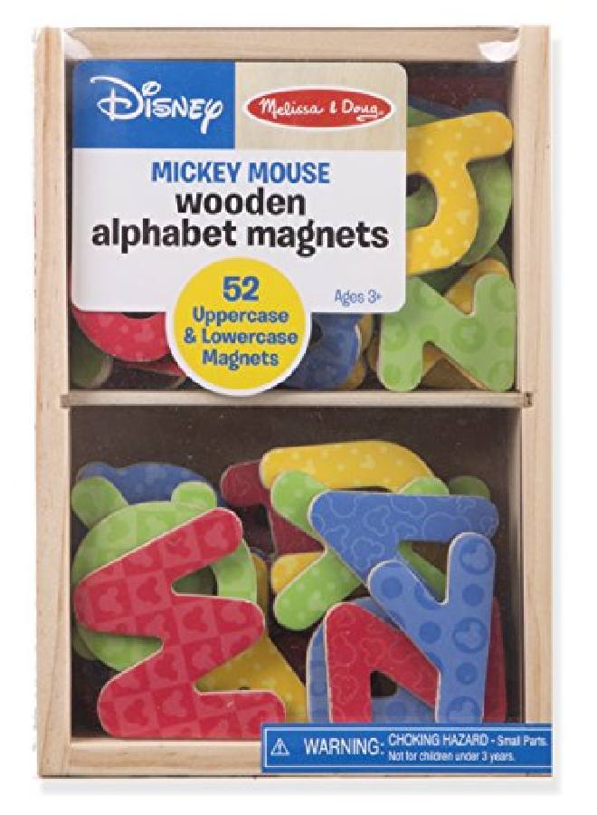 Mickey And Friends Wooden Alphabet Magnets 52 Uppercase And Lowercase Letters