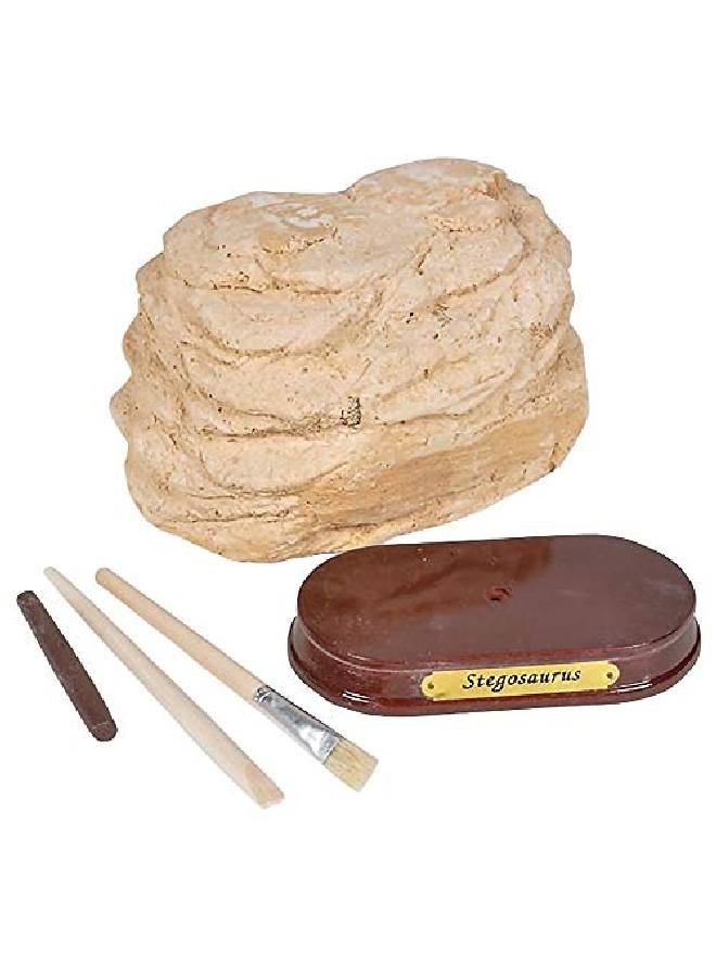 Dinosaur Excavation Kit For Kids 5.5? Stegosaurus Skull Excavating Set With Fossil Digging Tools And Stand Fun Science Activity Toy Educational Dinosaur Gift For Boys And Girls