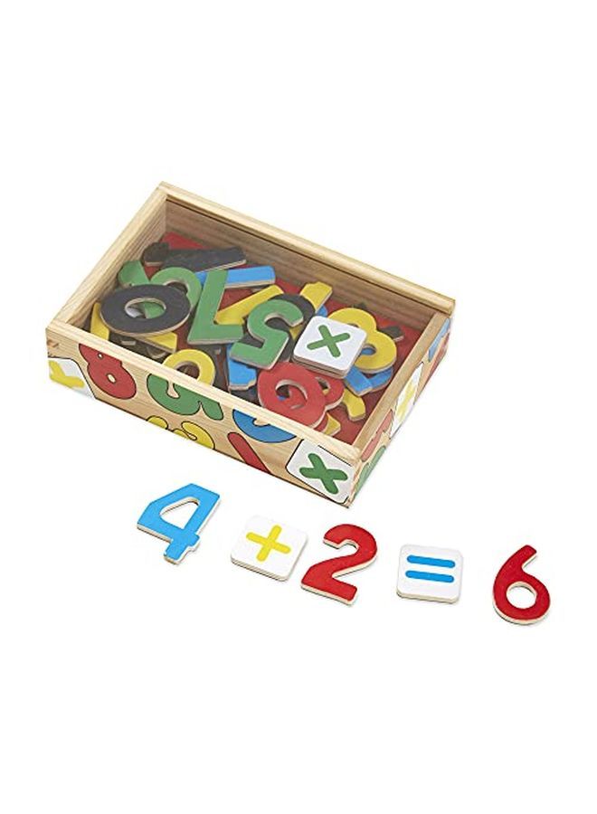 37 Wooden Number Magnets In A Box