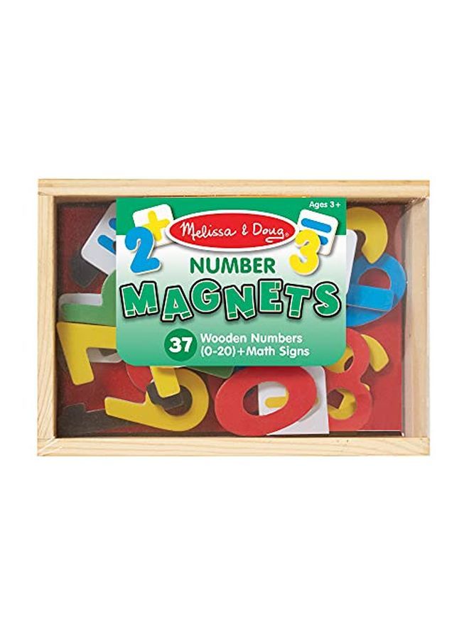 37 Wooden Number Magnets In A Box
