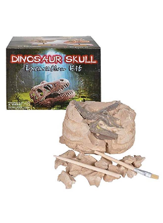 Dinosaur Excavation Kit For Kids 5.5? Triceratops Skull Excavating Set With Fossil Digging Tools And Stand Fun Science Activity Toy Educational Dinosaur Gift For Boys And Girls