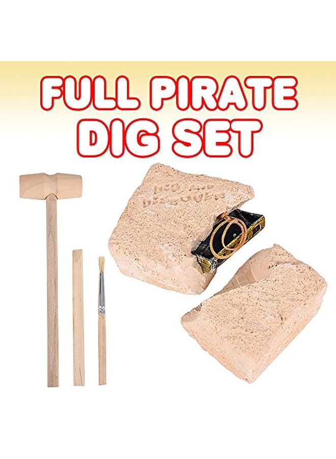 Pirate Treasure Dig Kit For Kids Gem Excavation Set With Digging Tools Interactive Excavating Toys Great Birthday Gift Idea Contest Prize For Boys And Girls
