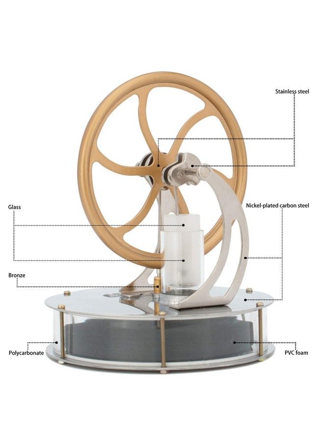 Most Classical Low Temperature Stirling Engine, Unique Coffee Timer, Best Gift Option, Educational Toy, Steam Engine Model Dltd303