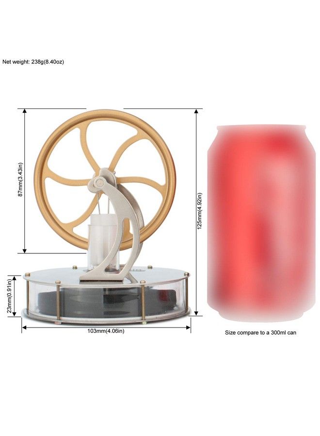Most Classical Low Temperature Stirling Engine, Unique Coffee Timer, Best Gift Option, Educational Toy, Steam Engine Model Dltd303