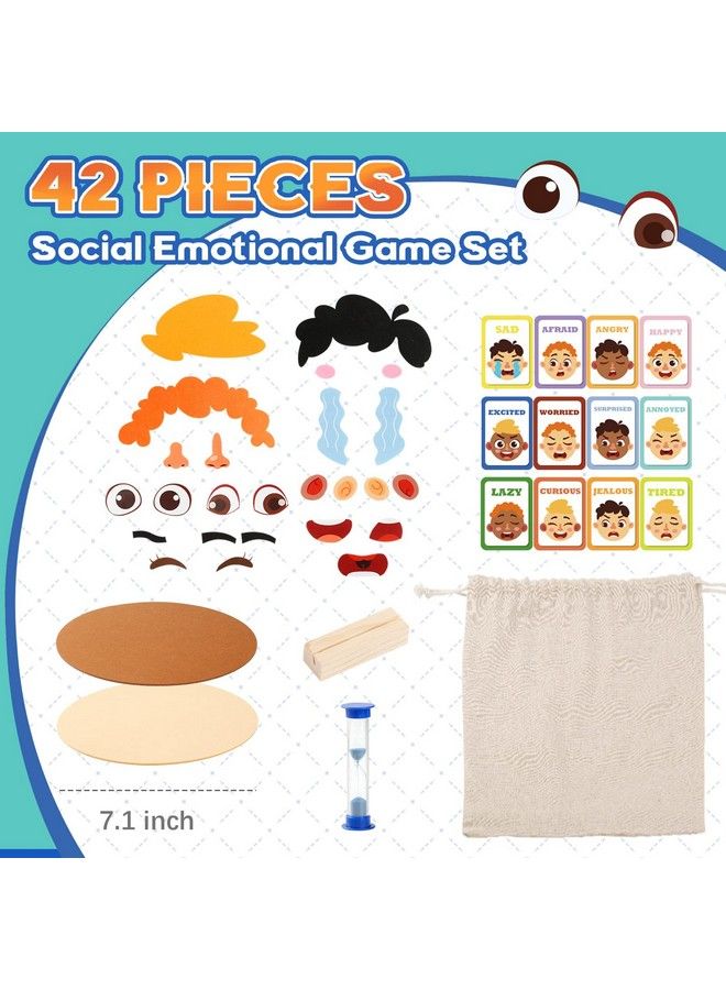 Social Emotional Learning Toy, Funny Faces Games With 28 Facial Expressions And 12 Emotional Flashcards, Preschool Learning Activities Toy To Express Emotions For Kids Age 3+