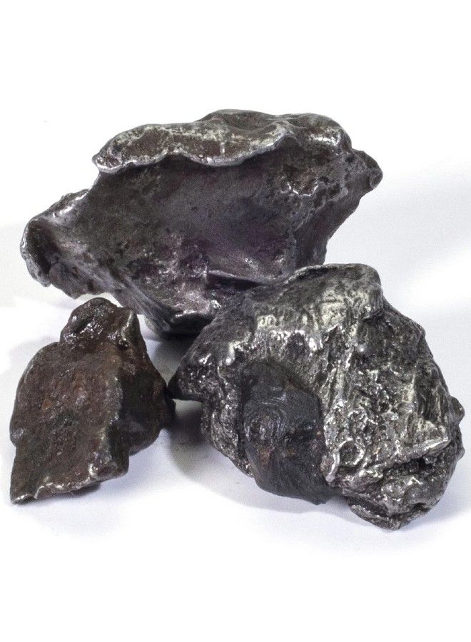 Sikhotealin Meteorite Bundle (3 Pieces) Authentic Rough Iron Meteorite From Siberia Rare Specimen With Information Card And Coa Included (Family Owned And Operated)