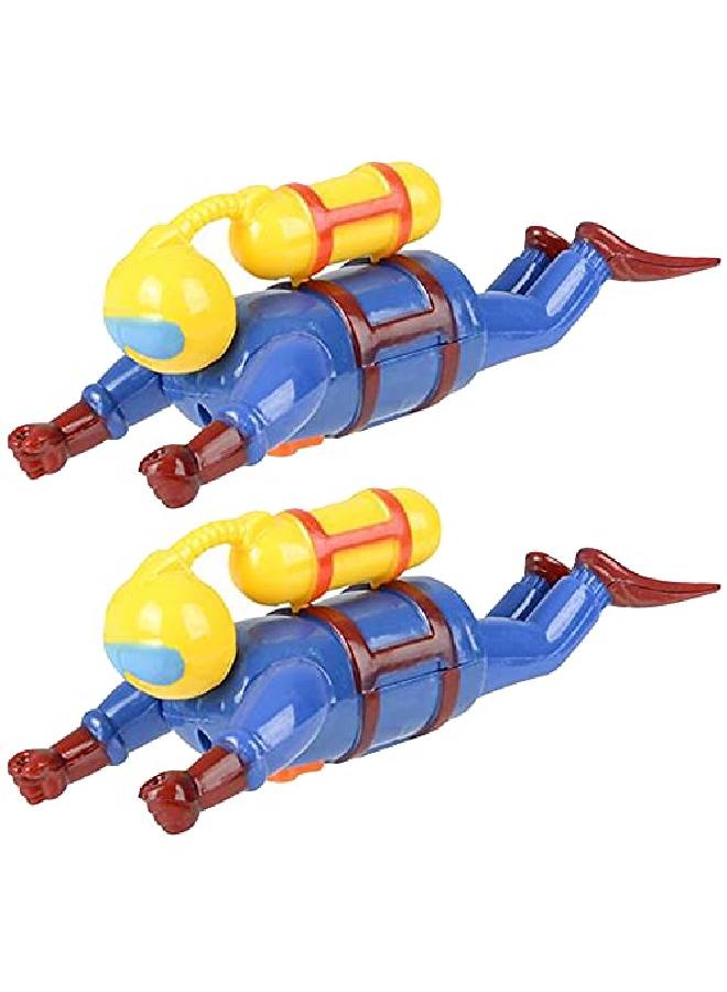 Wind Up Scuba Diver Toys For Kids Set Of 2 Swimming Water Toys Fun Bathtub Toys For Kids Underwater Party Favors For Boys And Girls Goodie Bag Fillers
