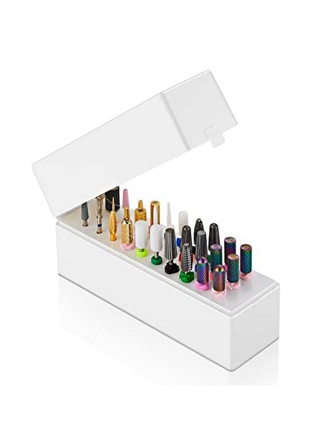 Nail Drill Bits Holder Dustproof Stand Displayer Organizer Container 30 Holes Manicure Tools (Not Inlcude Drill Bits) B22