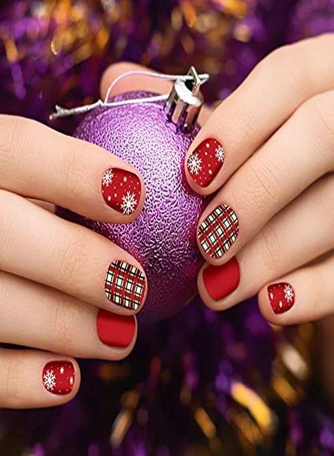 14 Sheets Christmas Nail Wraps Stickers Nail Polish Strips Self-Adhesive Full Wraps With 2 Pcs Nail Files For Diy Nail Art Decals (Gift Style)