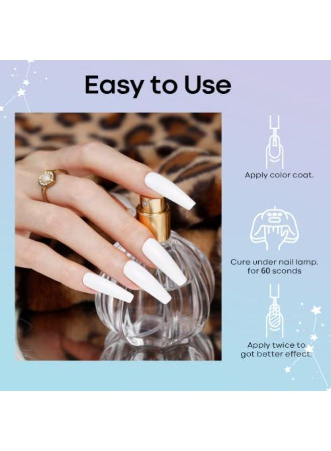 Gel Nail Polish, 2 Pcs 15 Ml Black White Gel Polish Soak Off Led Fingernail Polish [High Shine][Long Lasting] Nail Lacquer Nail Art Manicure Kit Diy At Home Women'S Day Gifts 0.5 Oz