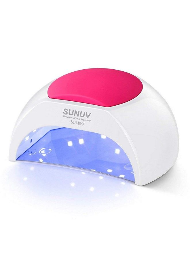 Gel Uv Nail Lamp Sunuv 48W Uv Led Nail Dryer Light For Gel Nails Polish Manicure Professional Salon Curing Lamp With 4 Timer Setting Sensor(One Pink Pad)