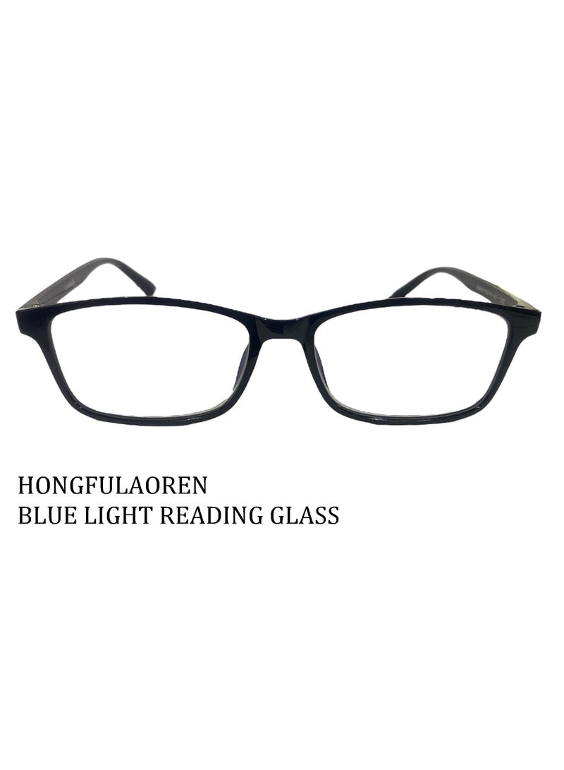 HONGFULAOREN BLUE LIGHT READING GLASSES POWER +1.25 BLACK WITH CLAER LENS UNISEX