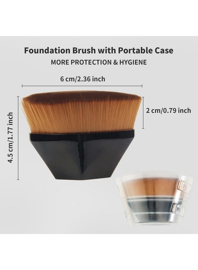 4 Pack Foundation Makeup Brush Beahot Flat Top Travel Kabuki Brush Momma Brush For Blending Liquid Cream Or Flawless Powder Cosmetics With Protective Case Easy To Carry Make Up Brush