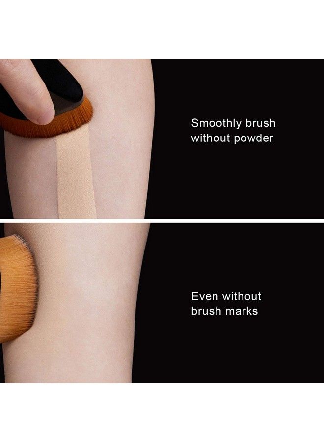 3Pcs Foundation Brush Flat Top Hexagon Makeup Brush With Protective Case For Blending Liquid Cream Powder Makeup (Black)