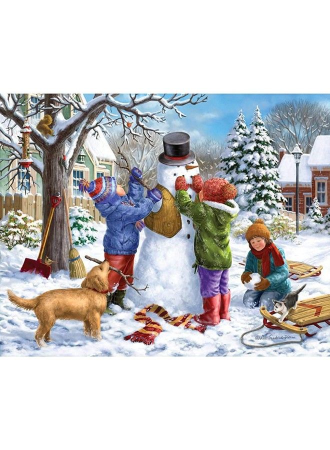 300 Large Piece Jigsaw Puzzle For Adults Building A Snowman On A Snow Day 300 Pc Winter Scene Jigsaw By Artist Liz Goodrickdillon