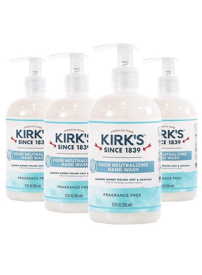 Odorneutralizing Unscented Clean Hand Soap Castile Liquid Soap Pump Bottle Moisturizing & Hydrating Kitchen Hand Wash 12 Fl Oz. Bottle 4Pack