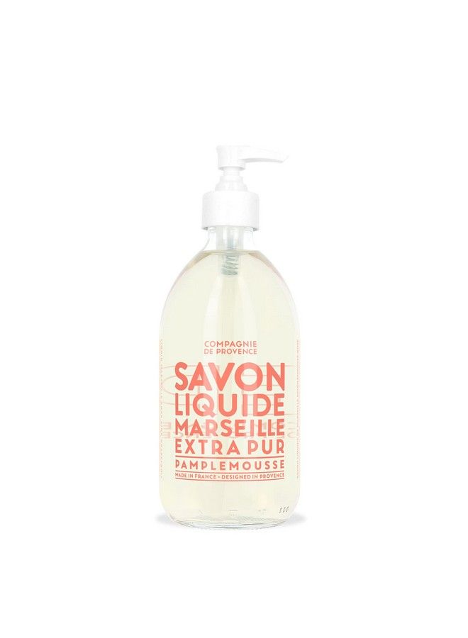 Compagnie De Provence Savon De Marseille Extra Pure Liquid Soap Pink Grapefruit 16.7 Fl Oz Glass Pump Bottle