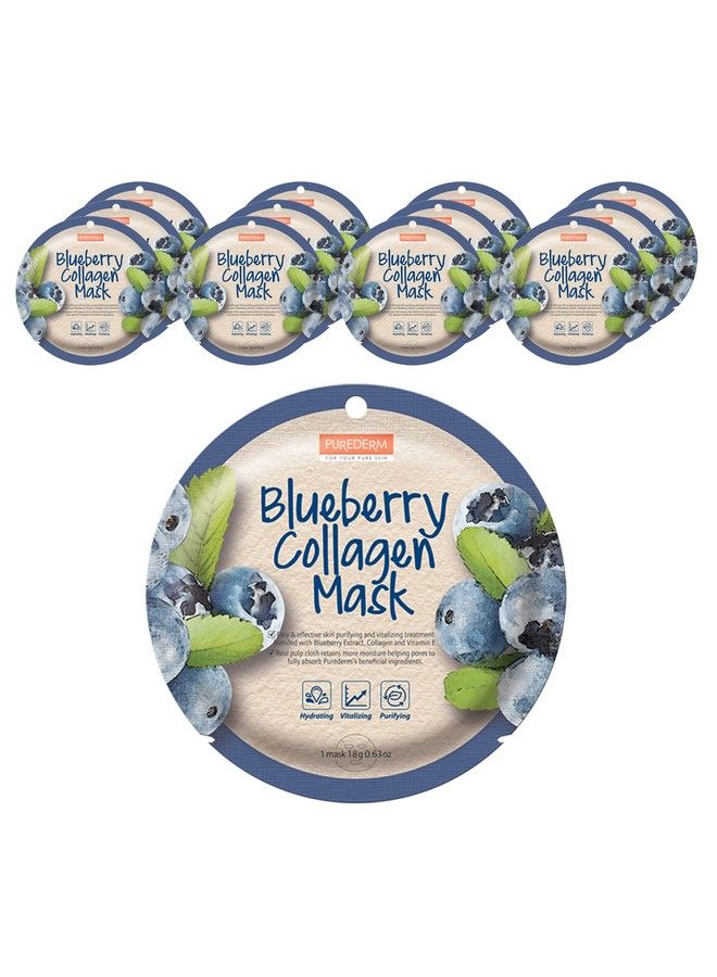 Blueberry Collagen Mask (12Masks) / Facial Mask/Circle Mask/Collagen Mask/Vitamin Mask/Blueberry Mask