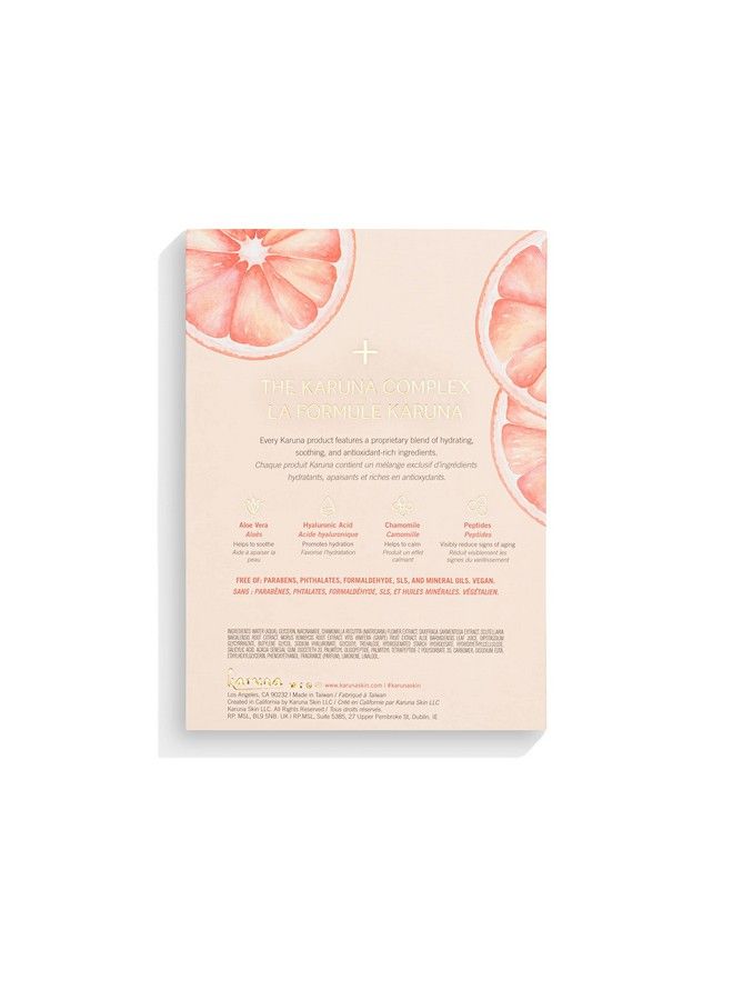 Brightening+ Face Mask Sheets Facial And Beauty Skin Care Essential To Brighten Skin And Reduce Hyperpigmentation Or Dark Spots Contains Grapefruit Seed Extract And Salicylic Acid (4 Sheets)