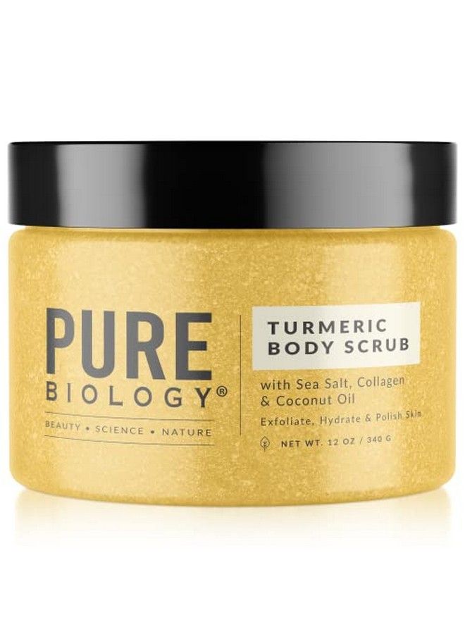 Exfoliating Body Scrub For Men And Women ; Turmeric Scrub And Sea Salt Scrub Body Exfoliator With Collagen And Coconut Oil ; Hydrating Face Scrub Foot Scrub And Dead Skin Remover For Body Care