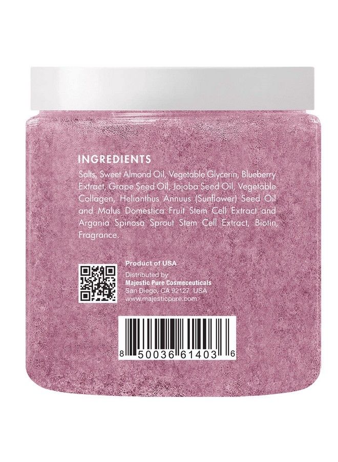 Blueberry Body Scrub With Collagen Stem Cell & Biotin Exfoliating Body Scrub To Exfoliate Smooth & Moisturize Skin Deep Cleansing & Hydrating Skin Care For Men And Women 10 Oz