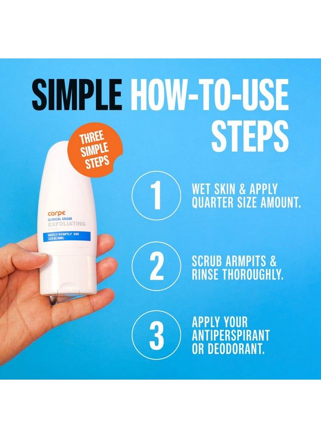 Exfoliating Underarm Scrub 24 Hour Odor Protection Underarm Exfoliator To Improve Deodorant Performance Energizing Minty Fresh Smell Armpit Scrub For Women And Men