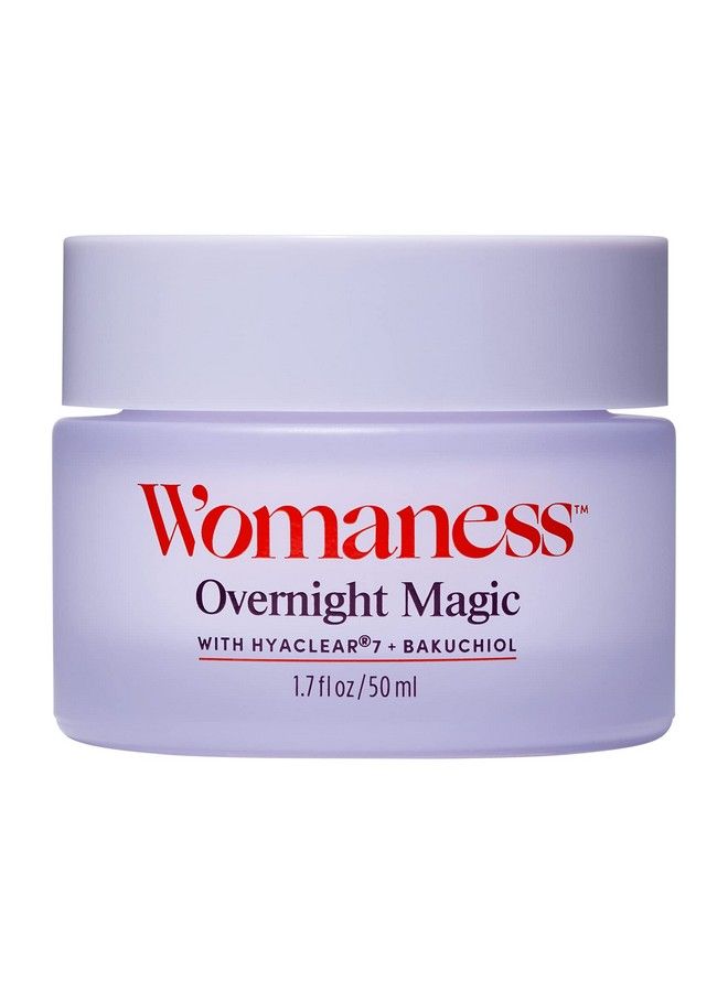 Overnight Magic Night Face Cream Anti Aging Night Cream & Menopause Moisturizer Hydrating Hyaluronic Acid Moisturizer & Bakuchiol Retinol Alternative For Fine Lines & Wrinkles (1.7Oz)