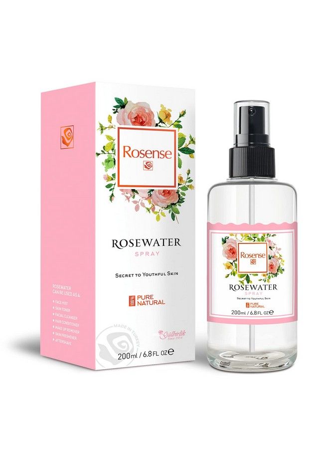 Glass Bottle Rosewater Hydrating Facial Toner/Rose Water Face Mist 6.8 Oz