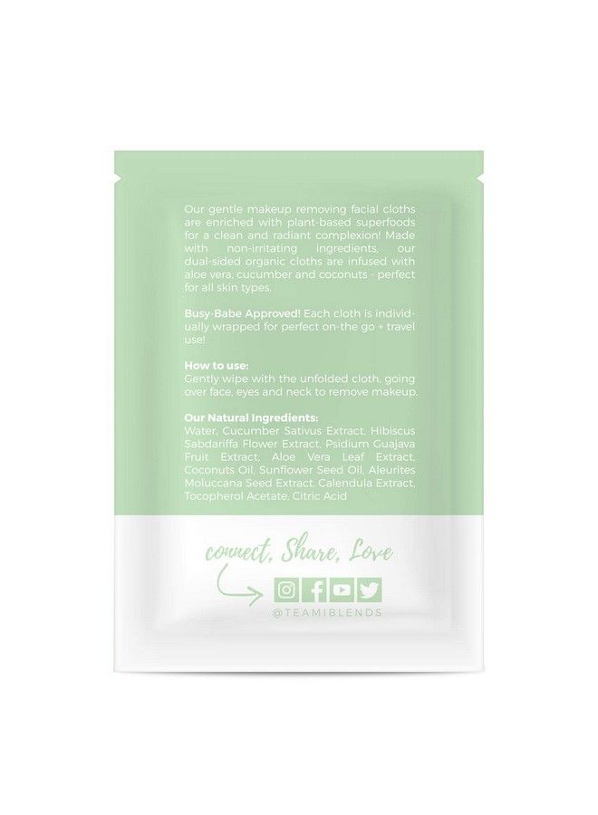 Organic Makeup Remover Cloths 24 Individually Wrapped Towelettes In Each Pack