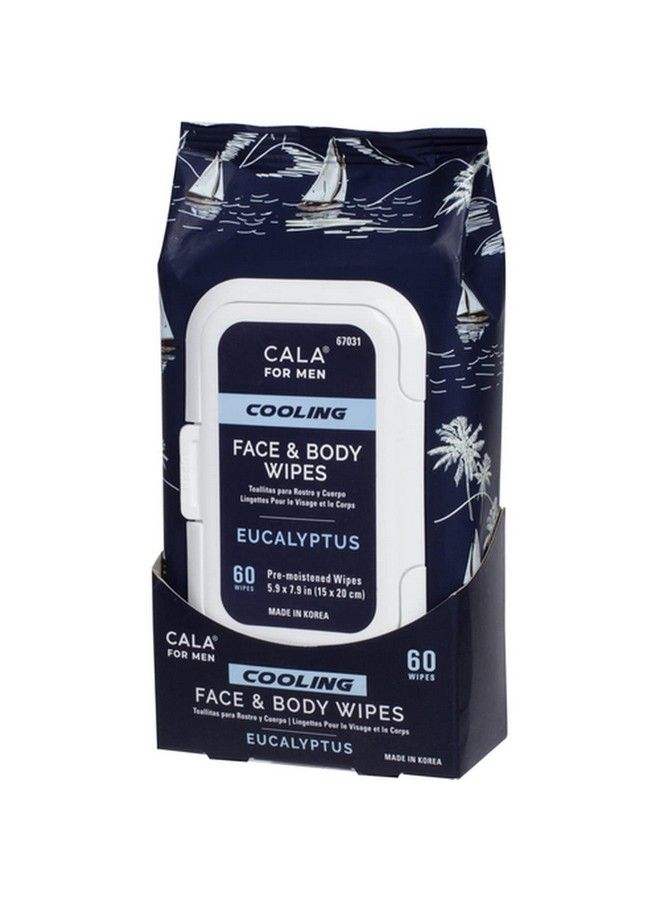 Men Cooling Face & Body Wipes: Eucalyptus (60 Sheets)