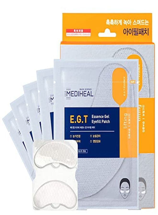 E.G.T Essence Gel Eye Fill Patch 5 Pouch - For Dark Circle, Aging Skin, Puffy Eyes, Contains Egf & Marine Collagen, Highly Concentrated Essence Gel
