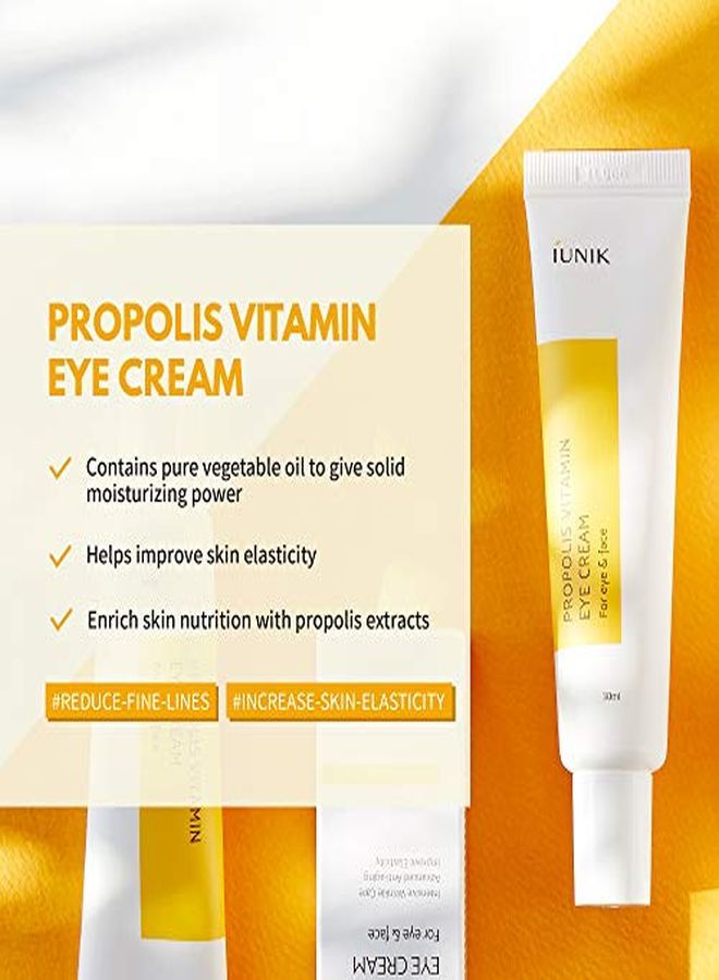 Propolis Vitamin C Eye Cream 1.01 Fl Oz Face Eye Moisturizer For Dullness, Dark Circles, Puffiness