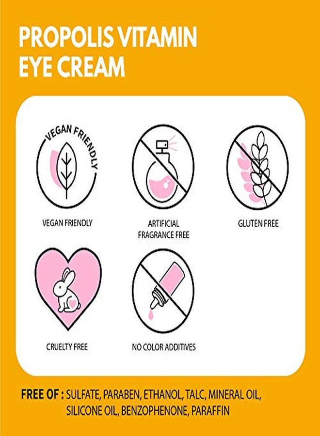 Propolis Vitamin C Eye Cream 1.01 Fl Oz Face Eye Moisturizer For Dullness, Dark Circles, Puffiness