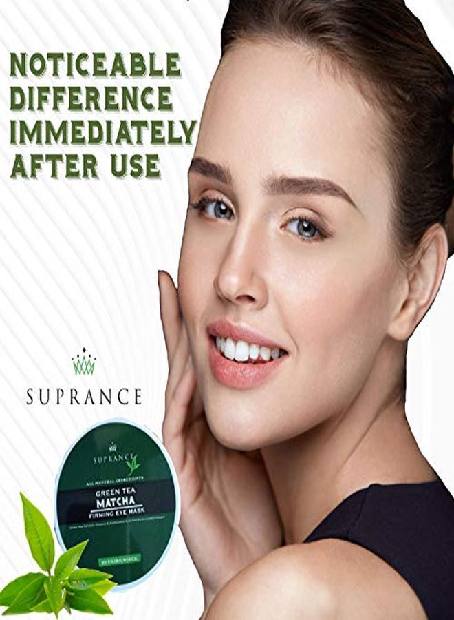 A Matcha Eye Mask By Suprance - Under Eye Patches Treatment For Dark Circles, Eye Bags, Puffiness - Anti-Wrinkle With Hyaluronic Acid And Collagen - 30 Pairs/60 Pcs.