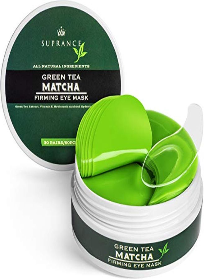 A Matcha Eye Mask By Suprance - Under Eye Patches Treatment For Dark Circles, Eye Bags, Puffiness - Anti-Wrinkle With Hyaluronic Acid And Collagen - 30 Pairs/60 Pcs.
