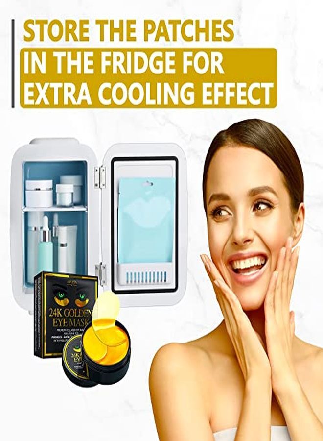 Eye Patches - 24K Gold Under Eye Mask For Puffy Eyes, Dark Circles, Eye Bags, Wrinkles, Puffiness With Collagen - Anti Aging Skincare Eye Patch Treatment Masks - Hydrating Under Eye Gel Pads