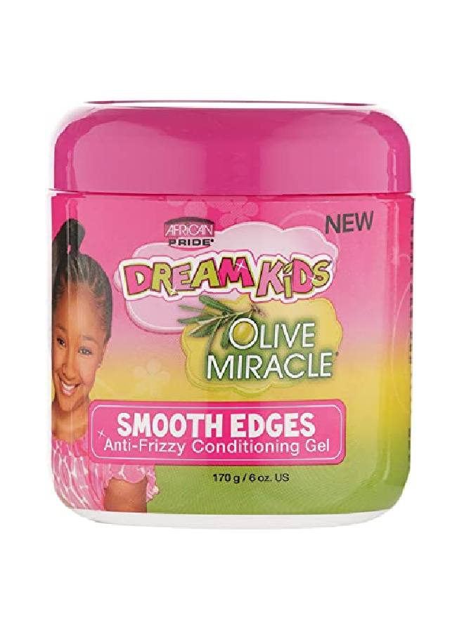 Dream Kids Olive Miracle Smooth Edges Antifrizzy Conditioning Gel Contains Olive Oil Reduces Hair Dryness & Breakage 6 Oz