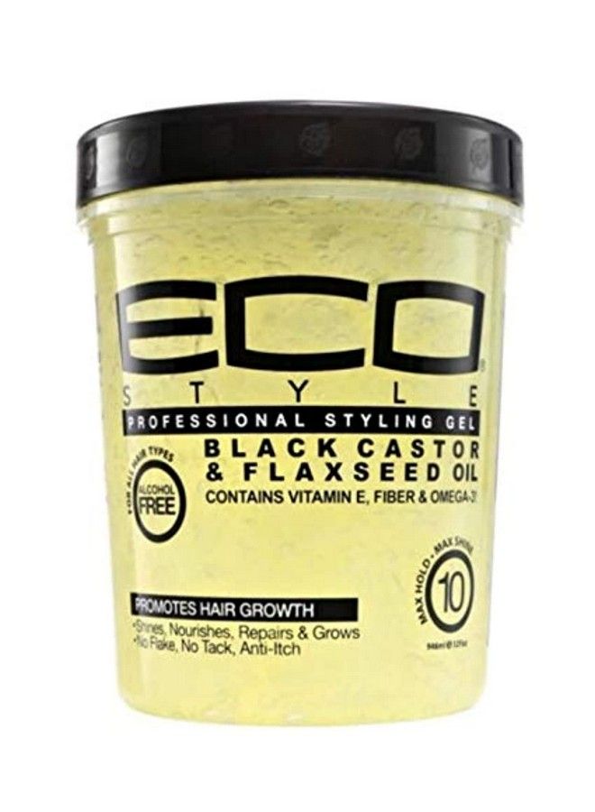 Eco Styler Black Castor And Flaxseed Oil Gel 32Oz